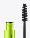 Opened Glossy Metallic Mascara Tube Mockup