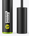 Opened Glossy Metallic Mascara Tube Mockup