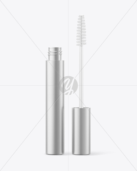 Opened Matte Metallic Mascara Tube Mockup