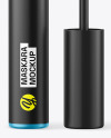 Opened Matte Metallic Mascara Tube Mockup