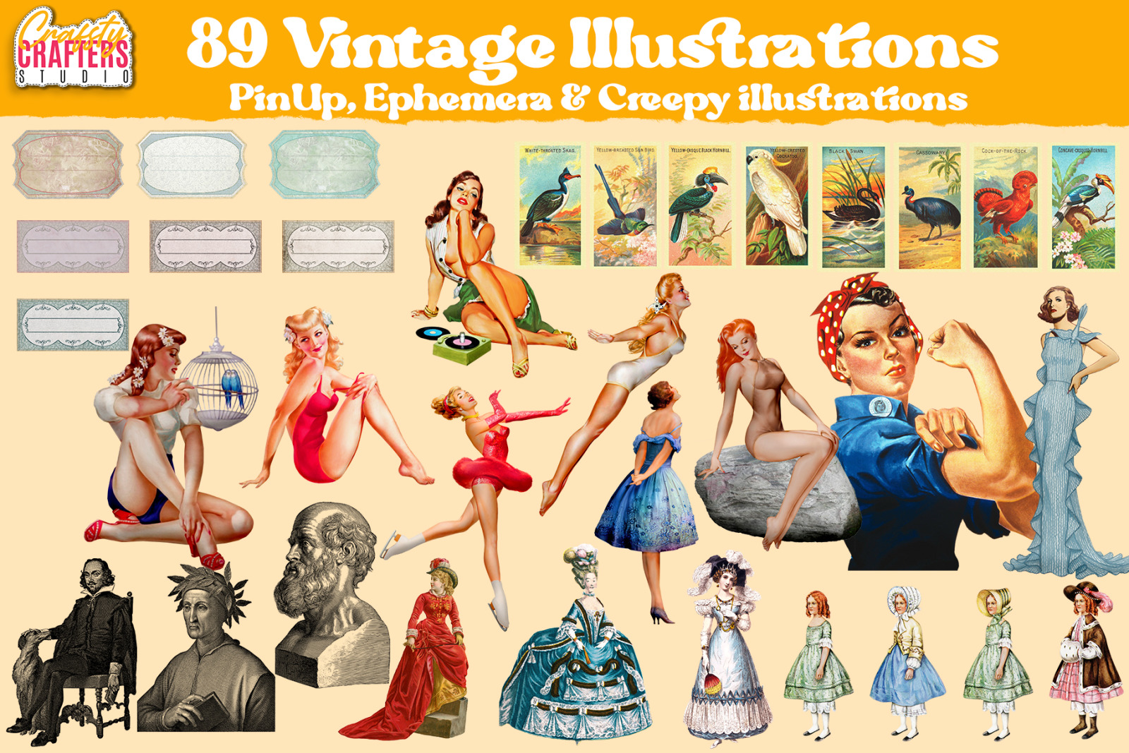 Vintage Collage Kit 2837+ Elements Vintage Collage Kit 2837+ Elements