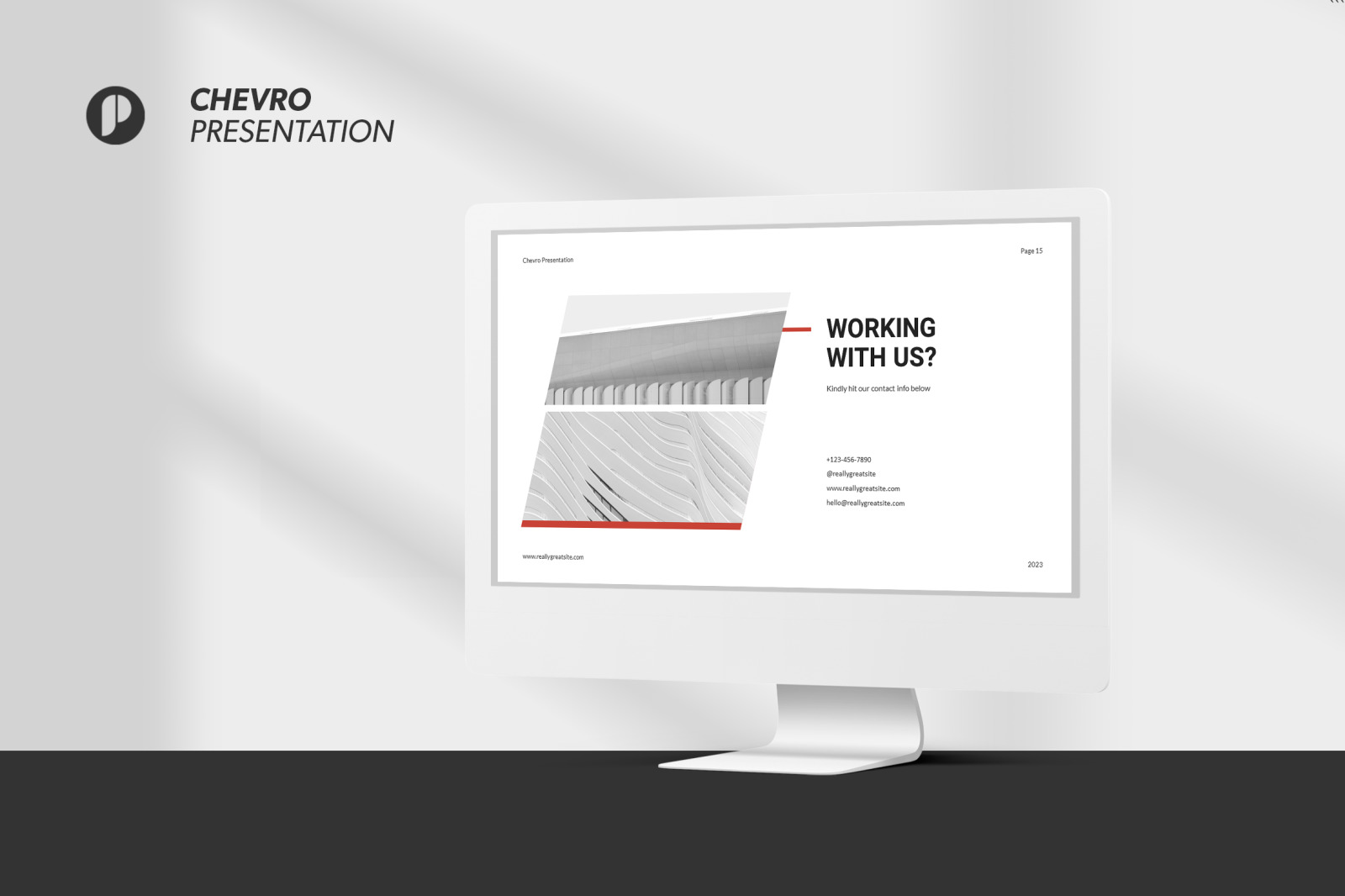 Chevro – classic white clean modern pitch deck presentation template