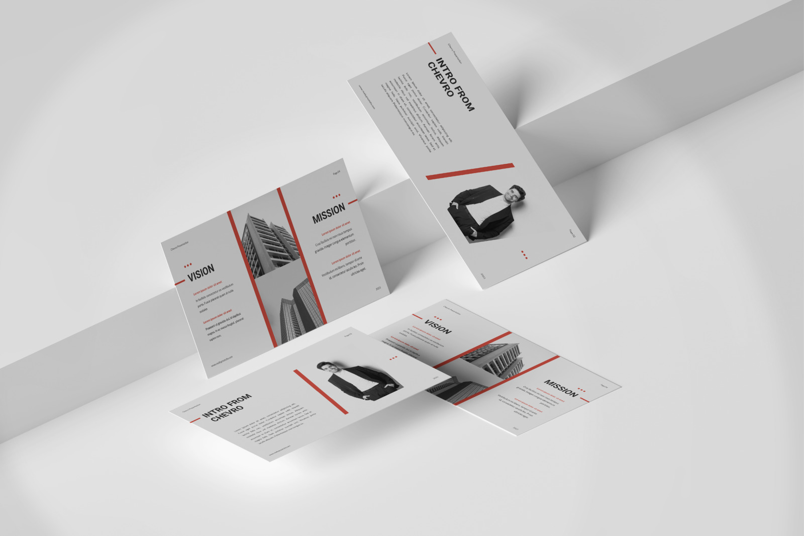 Chevro – classic white clean modern pitch deck presentation template