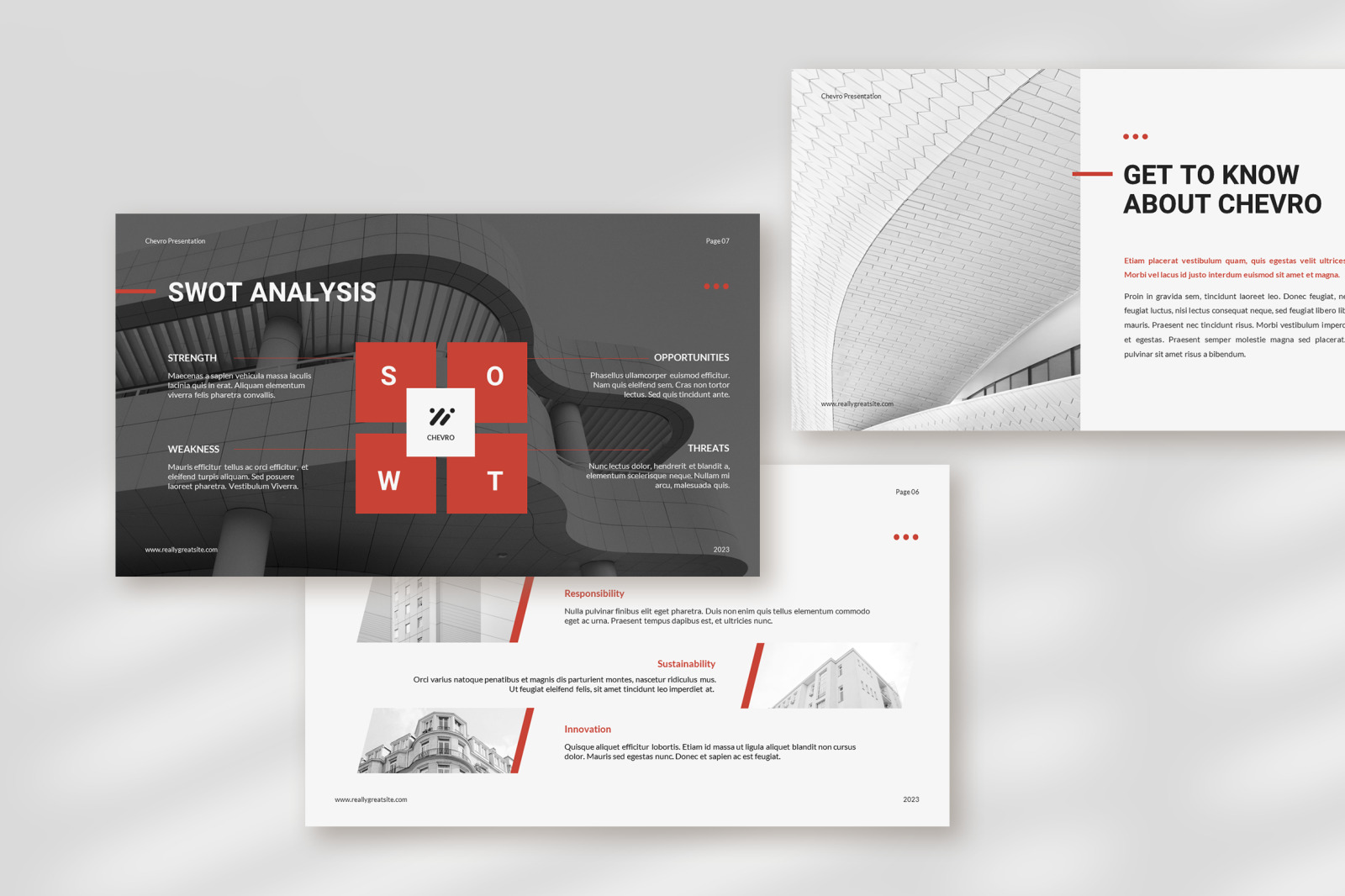 Chevro – classic white clean modern pitch deck presentation template Chevro – classic white clean modern pitch deck presentation template