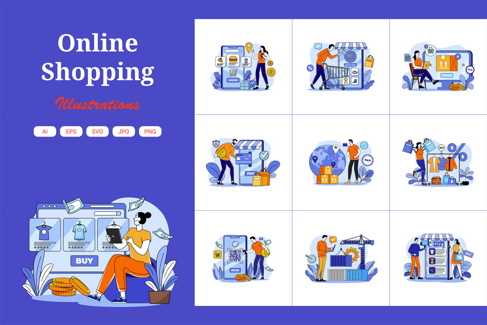 M686_Online Shopping Illustration Pack_Part 01 M686_Online Shopping Illustration Pack_Part 01