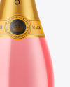 Clear Glass Pink Champagne Bottle Mockup