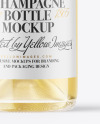 Clear Glass White Champagne Bottle Mockup Clear Glass White Champagne Bottle Mockup