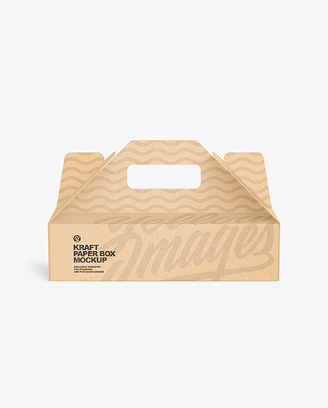 Kraft Paper Box w/ Handle Mockup