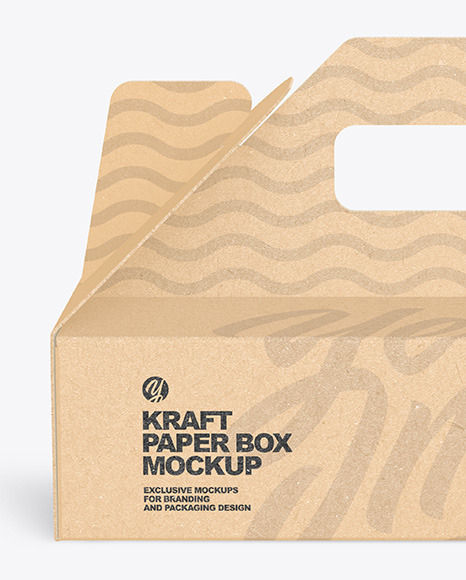 Kraft Paper Box w/ Handle Mockup