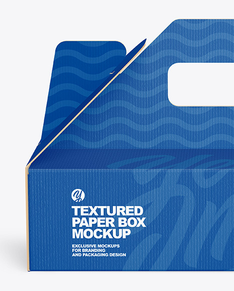 Textured Paper Box w/ Handle Mockup