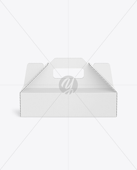 Corrugated Paper Box w/ Handle Mockup