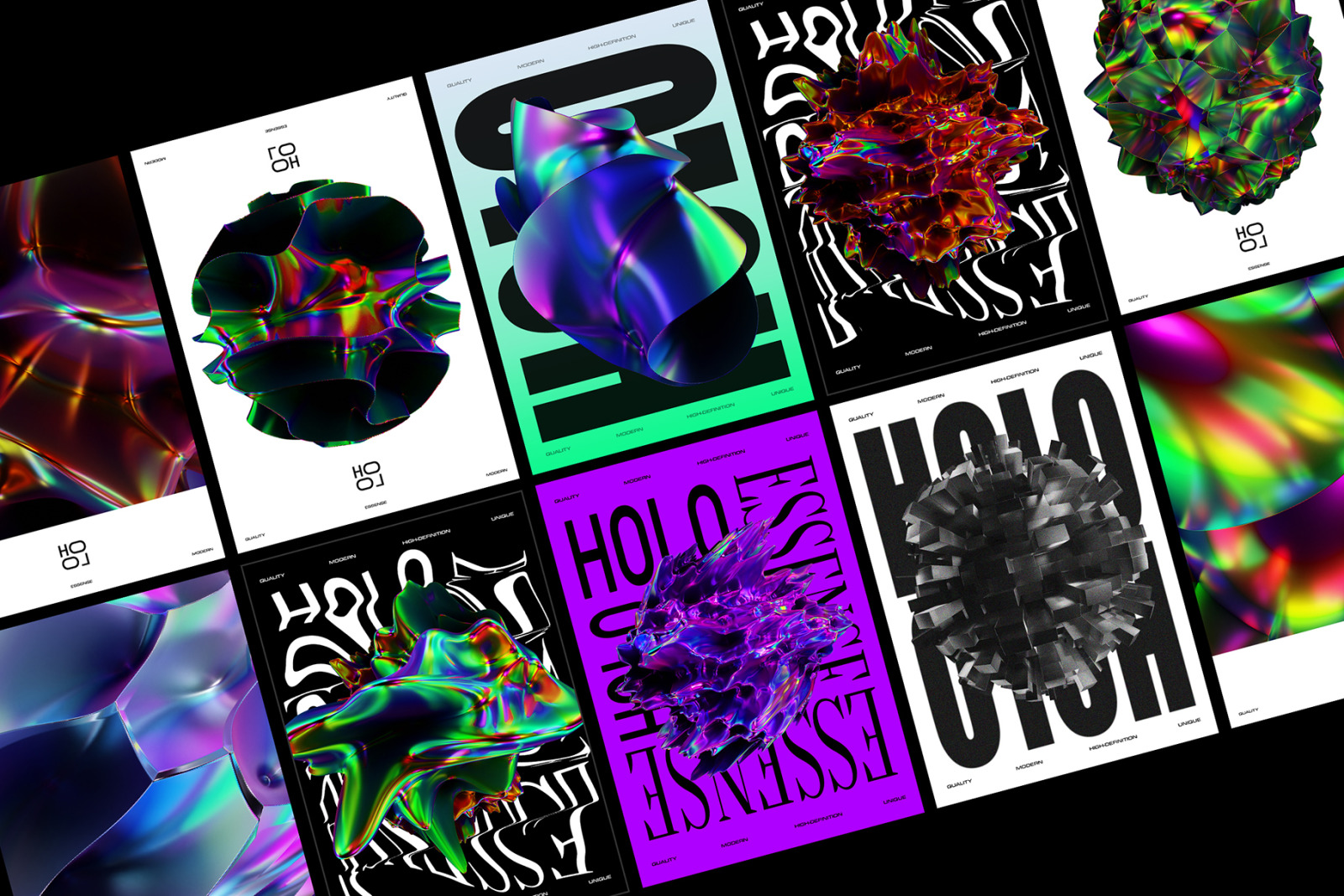 Holographic 3D Abstract Shapes Holographic 3D Abstract Shapes