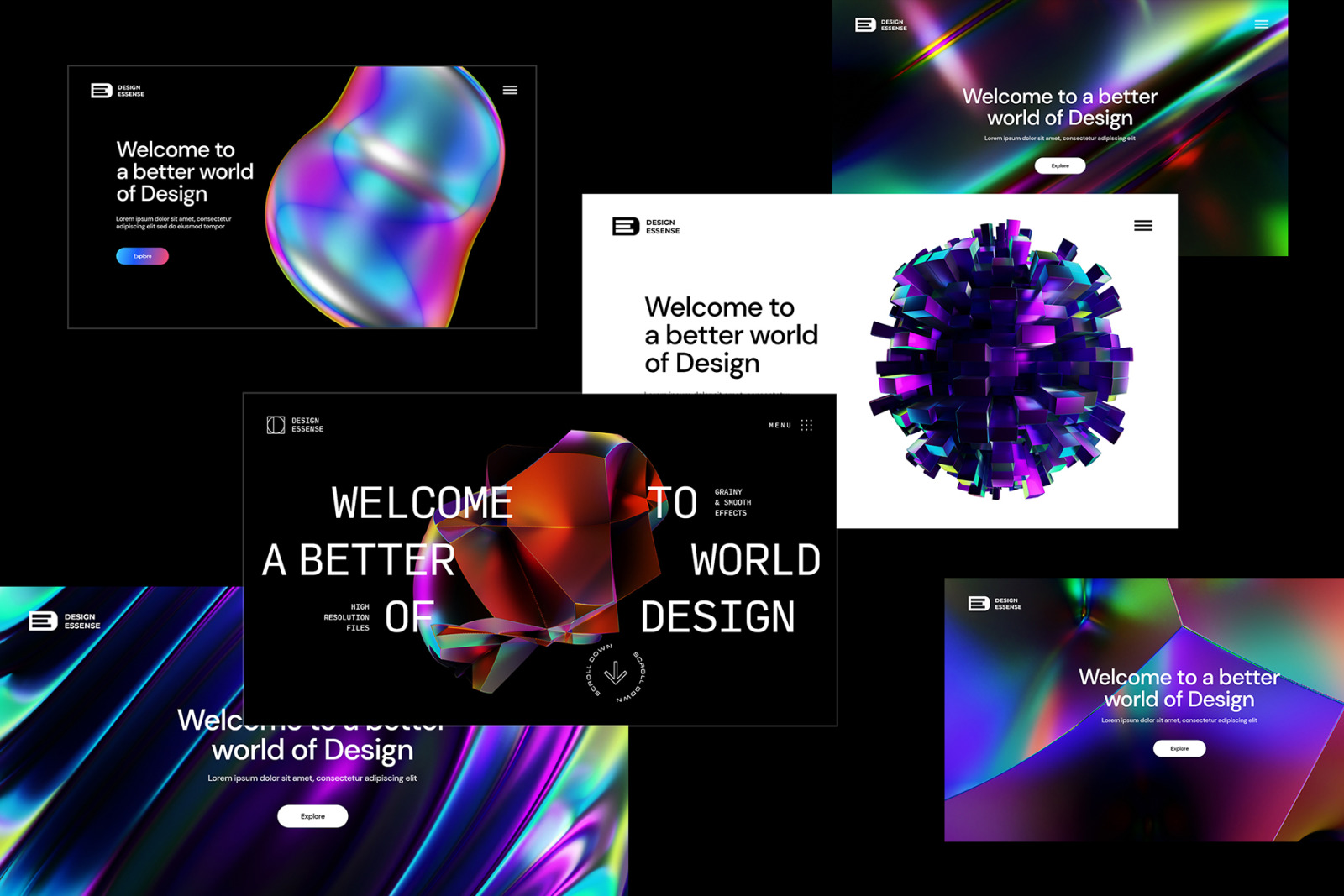 Holographic 3D Abstract Shapes Holographic 3D Abstract Shapes