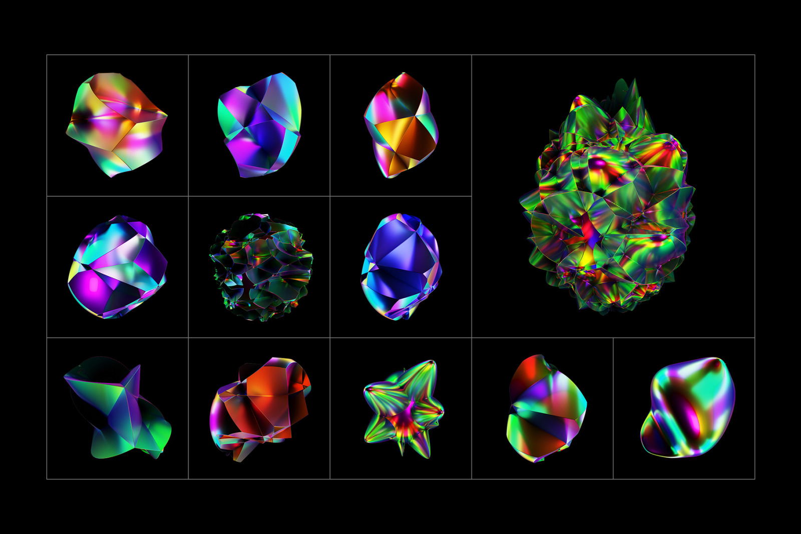 Holographic 3D Abstract Shapes Holographic 3D Abstract Shapes