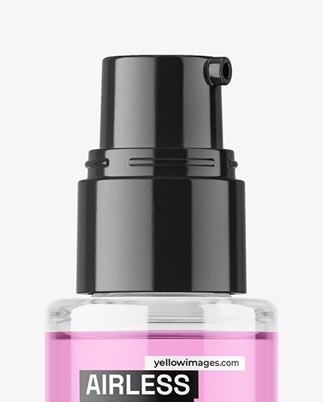 Clear Airless Pump Bottle Mockup