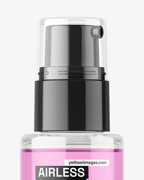 Clear Airless Pump Bottle Mockup