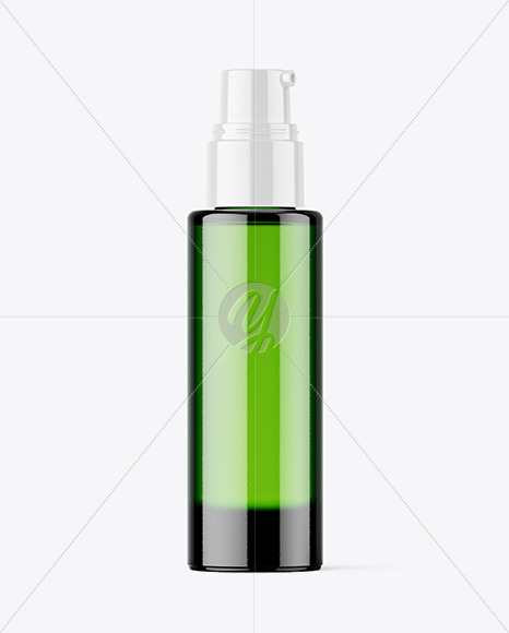 Green Airless Pump Bottle Mockup