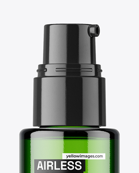 Green Airless Pump Bottle Mockup