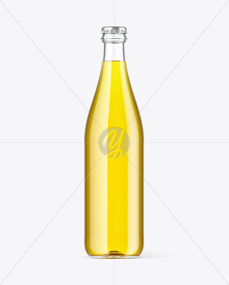 Clear Glass Beer Bottle Mockup