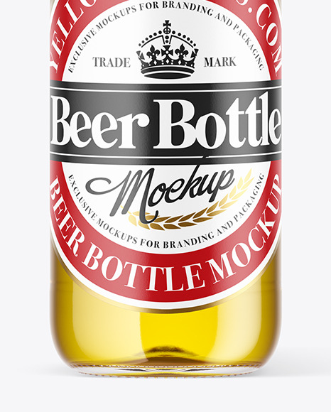 Clear Glass Beer Bottle Mockup