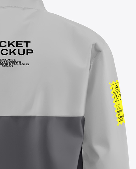 Men's Windbreaker Jacket Mockup - Back View