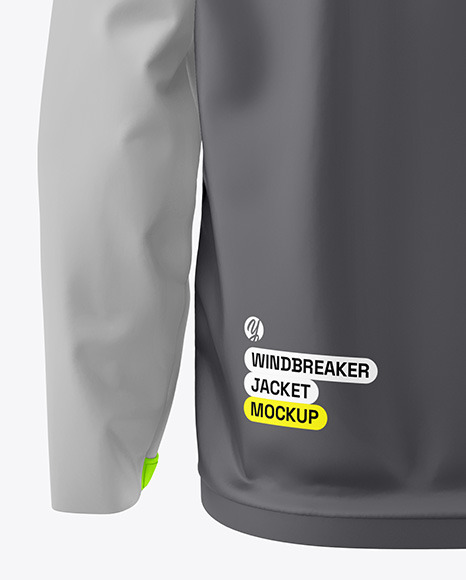 Men's Windbreaker Jacket Mockup - Back View