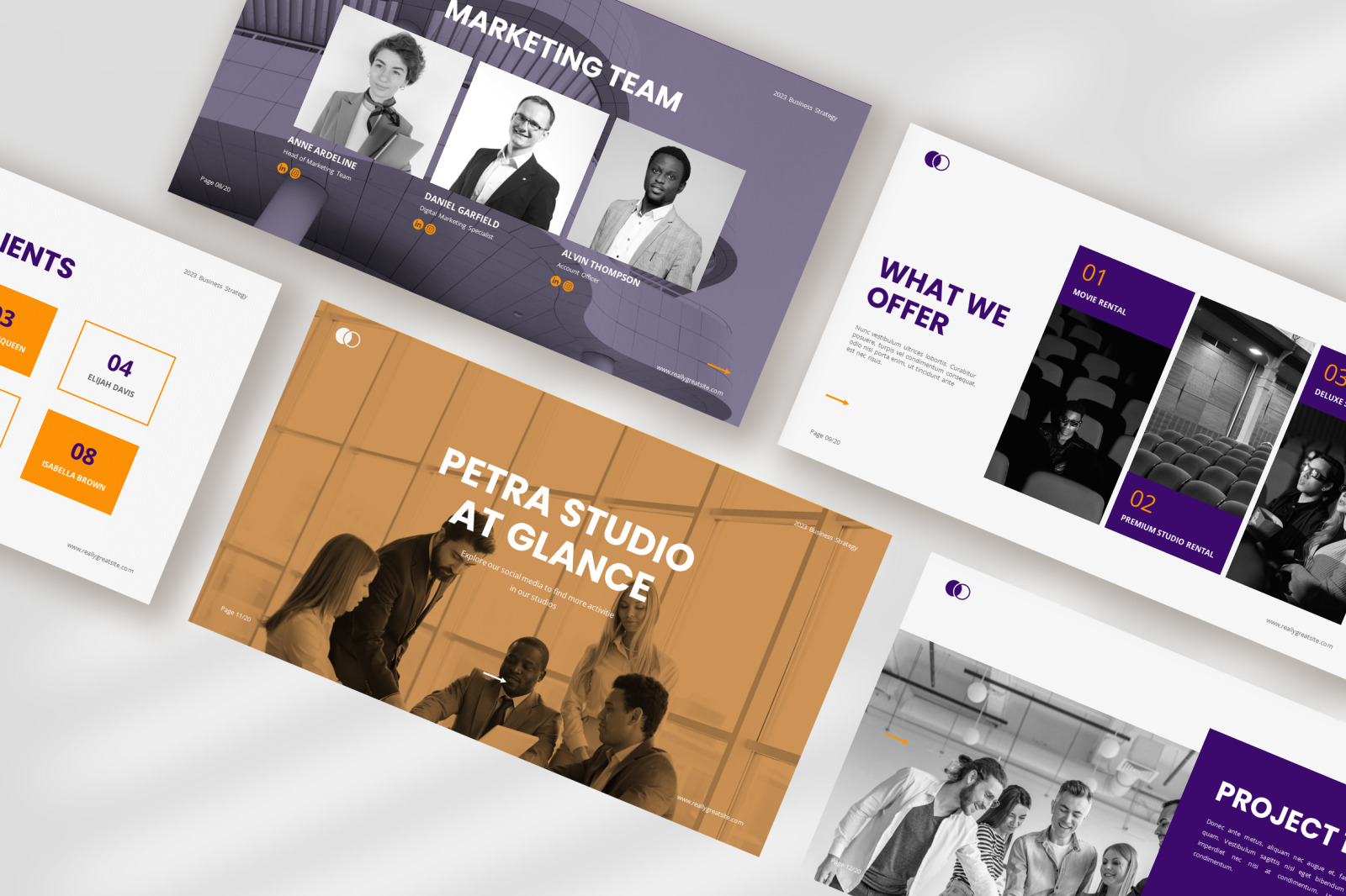 Petra – purple blossom modern business proposal presentation