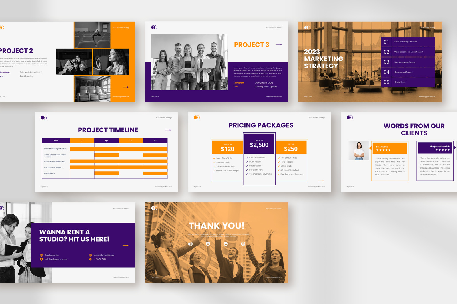 Petra – purple blossom modern business proposal presentation