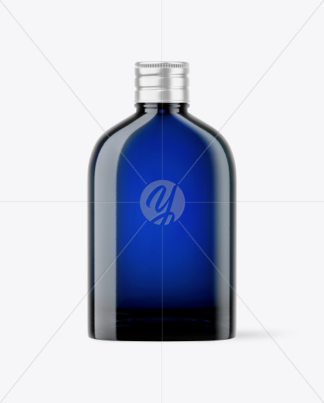 Blue Glass Bottle Mockup