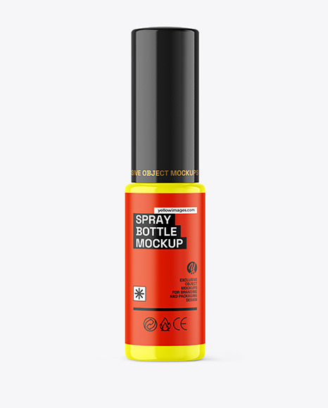 Glossy Spray Bottle Mockup