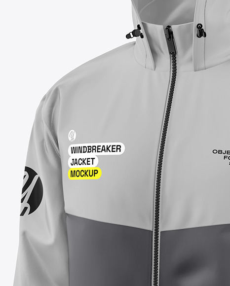 Men's Windbreaker Jacket Mockup - Half Side View