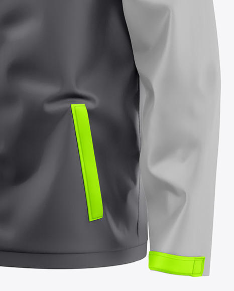 Men's Windbreaker Jacket Mockup - Half Side View