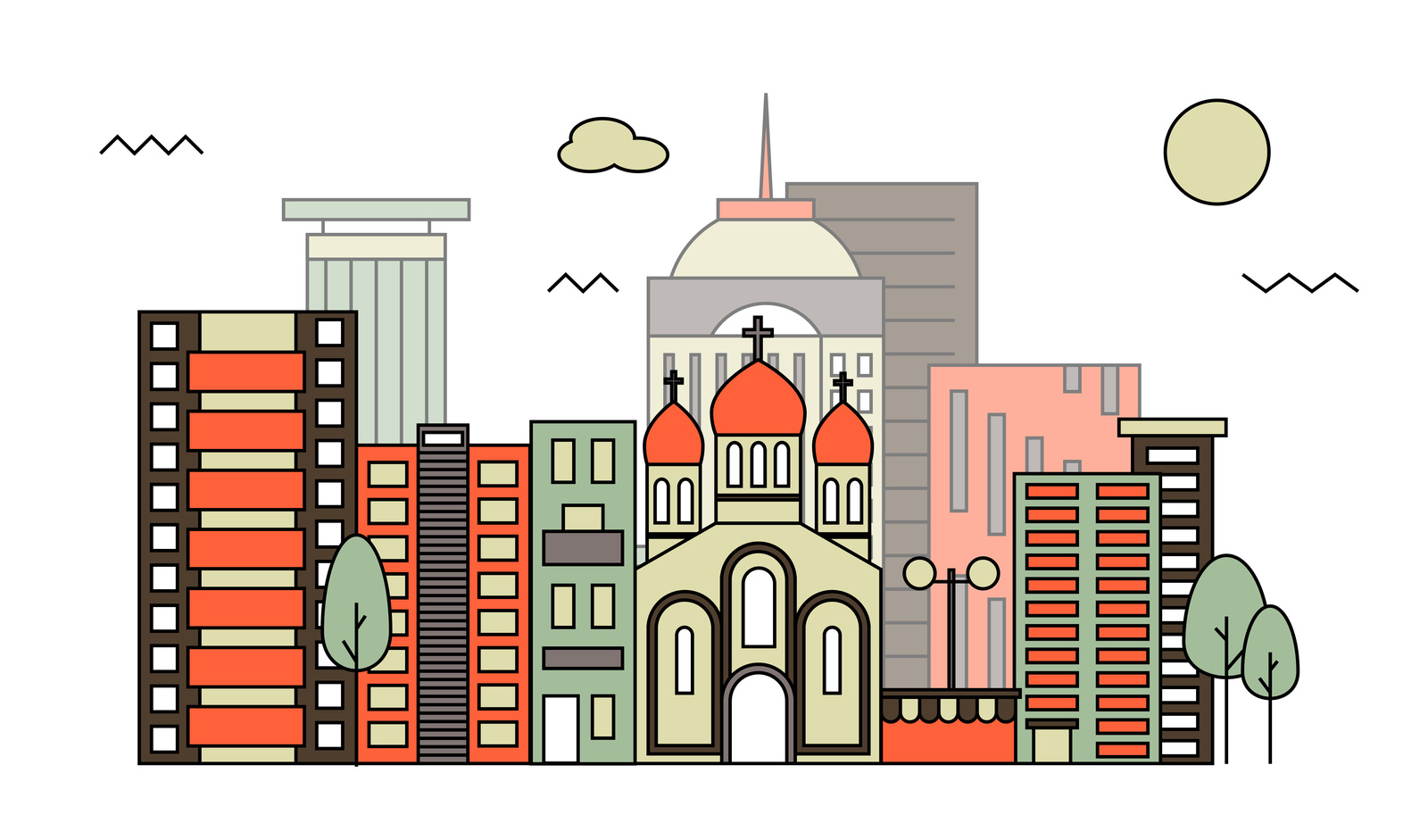 Flat Cityscape Set Flat Cityscape Set