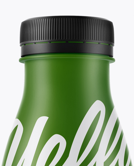 Matte Plastic Dairy Bottle Mockup