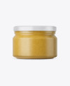 250ml Clear Glass Jar with Mustard Mockup - Front View