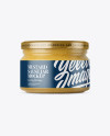 250ml Clear Glass Jar with Mustard Mockup - Front View