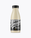 Matte Plastic Dairy Bottle With Paper Label Mockup