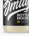 Matte Plastic Dairy Bottle With Paper Label Mockup