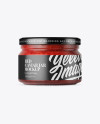 250ml Clear Glass Jar with Red Caviar Mockup - Front View 250ml Clear Glass Jar with Red Caviar Mockup - Front View