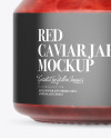 250ml Clear Glass Jar with Red Caviar Mockup - Front View 250ml Clear Glass Jar with Red Caviar Mockup - Front View