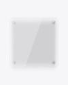 Square Glass Nameplate W/ Round Corners Mockup - Front View