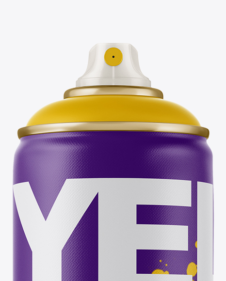 Matte Spray Can Without Cap Mockup - Front View