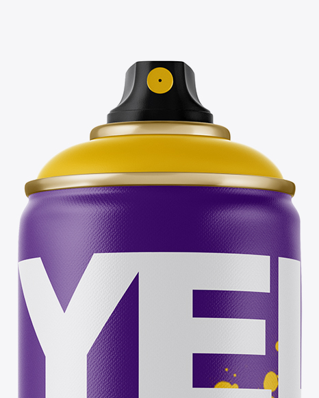 Matte Spray Can Without Cap Mockup - Front View