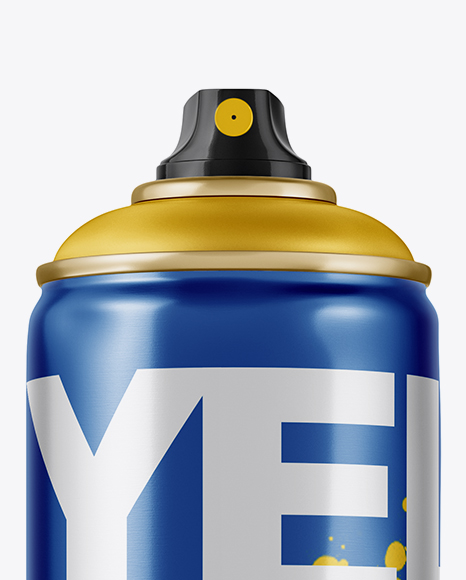 Metallic Spray Can Without Cap Mockup - Front View