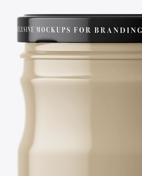 Glossy Ceramic Jam Jar Mockup