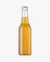 330ml Clear Glass Bottle with Lager Beer Mockup