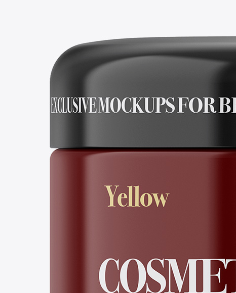 Glossy Plastic Cosmetic Jar Mockup - Front View