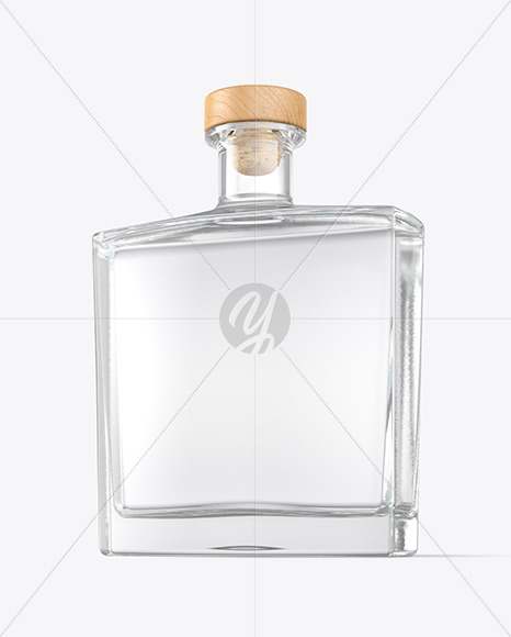 Clear Glass Dry Gin Bottle Mockup