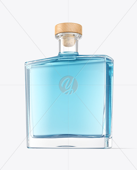 Clear Glass Liquor Bottle Mockup
