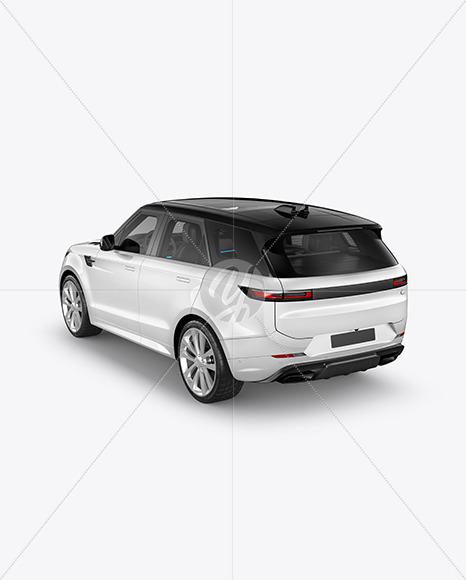 Crossover SUV Mockup - Back Half Side View